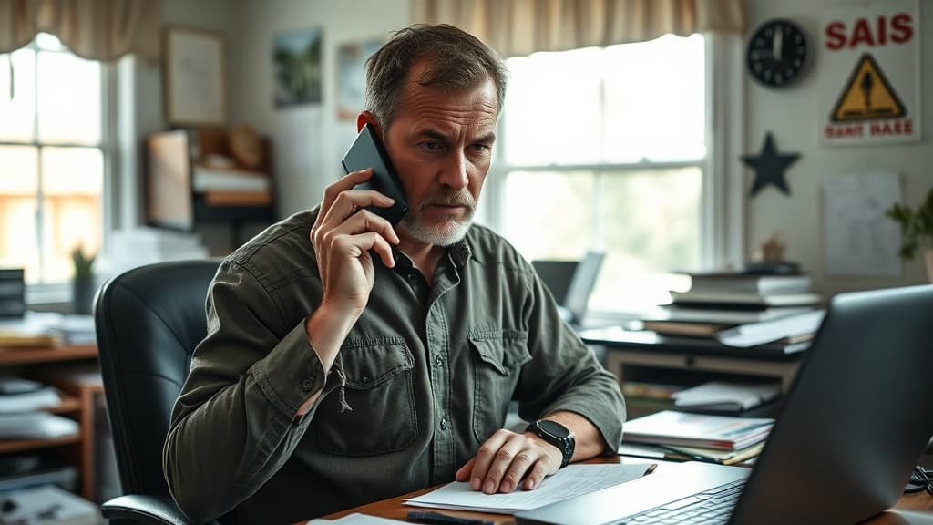 Local service business owner on the phone, weighing whether his SEO agency is still earning the fee.